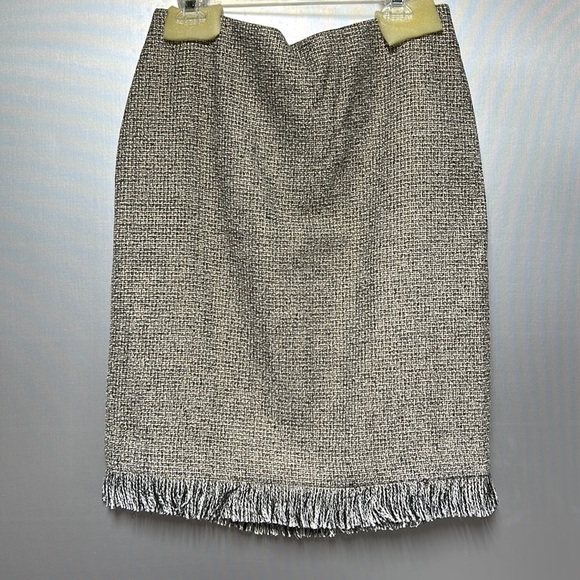 600 West 2 pc suit shimmer tweed with fringe blazer and skirt 3 sizes classic - Picture 5 of 17